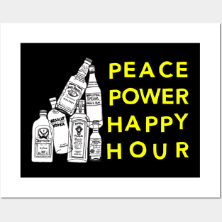 Peace Power Happy Hour, Funny Moms, Drinking, happy Hour, Day Drinking, Gifts, 2023, 2024 Posters and Art